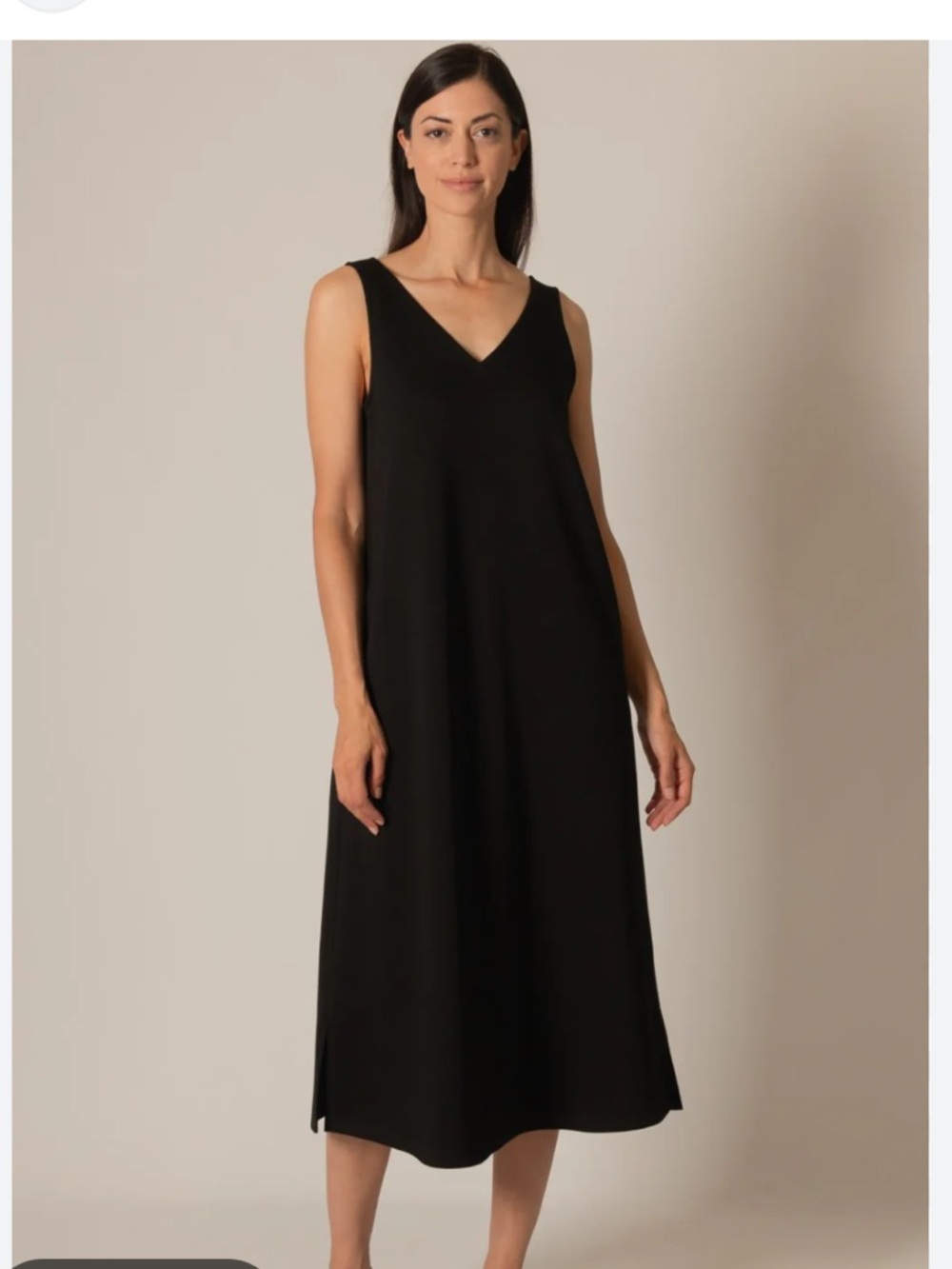 P. Cill Black Sleeveless Maxi Dress with Scoop Neck